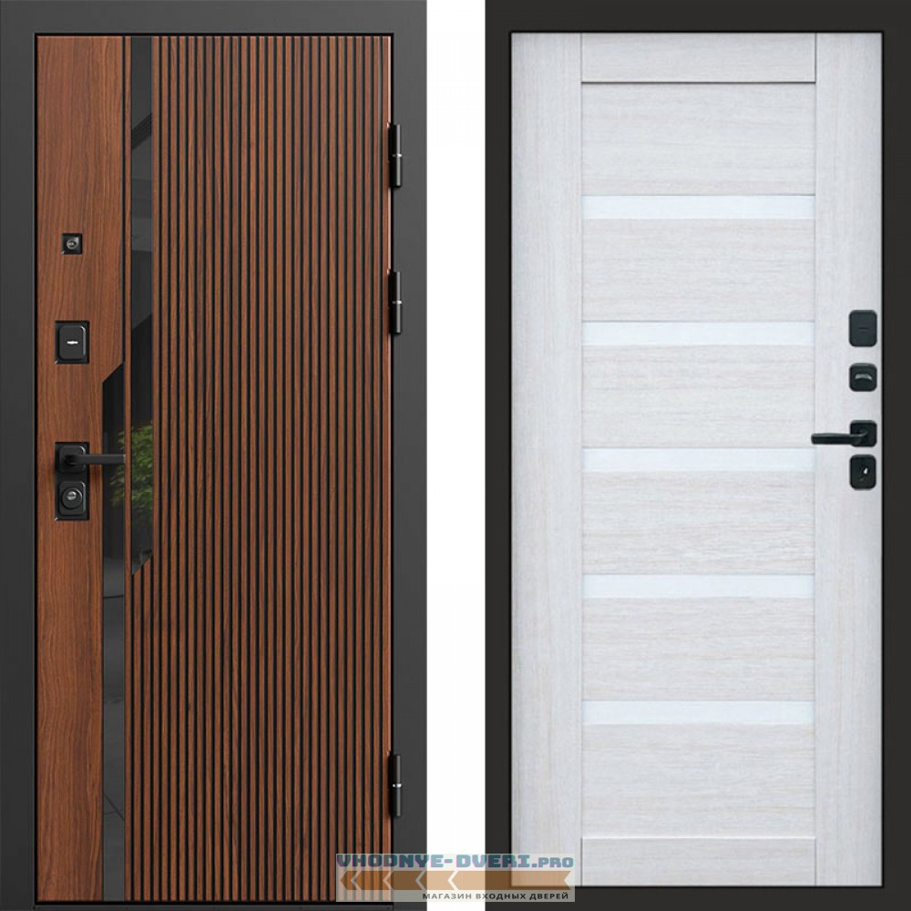 Входная дверь Флекс Бетон Царга лиственница белая